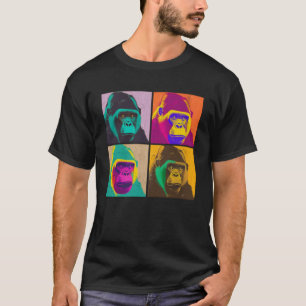 Gorilla Pop Illustration Colourful Animal Women T-Shirt