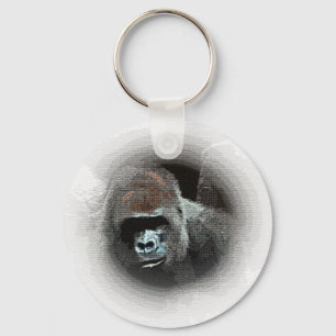Gorilla Portrait Key Ring