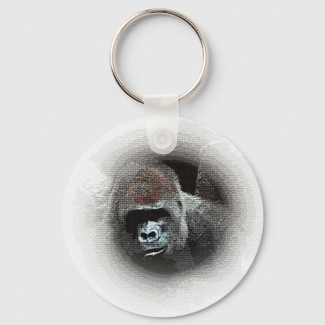 Gorilla Portrait Key Ring (Front)