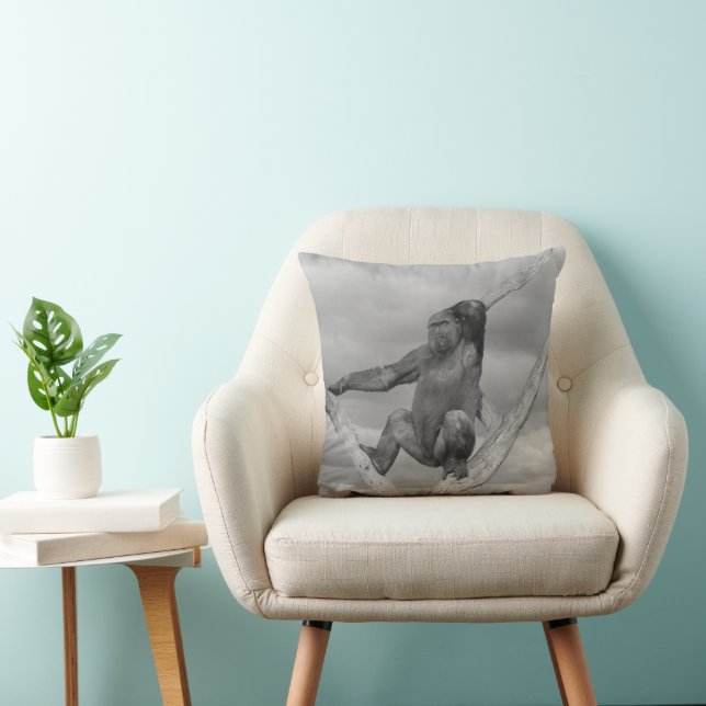 Gorilla Posing On A Tree Cushion (Chair)