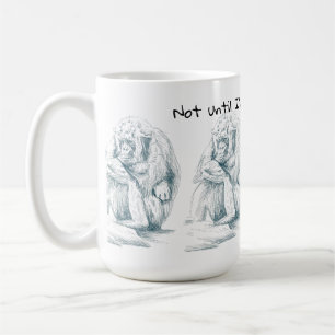 Gorilla Pouting Needs Coffee Pen and Ink Drawing Mug