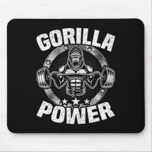 Gorilla Power Bodybuilding Weightlifting Workout  Mouse Pad