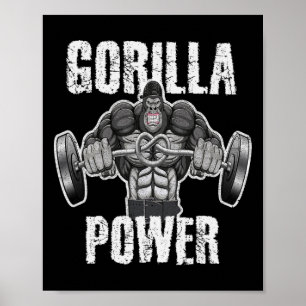 Gorilla Power Bodybuilding Weightlifting Workout ( Poster