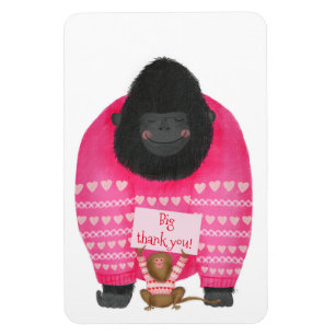 Gorilla & pygmy marmoset 'big thank you' magnet