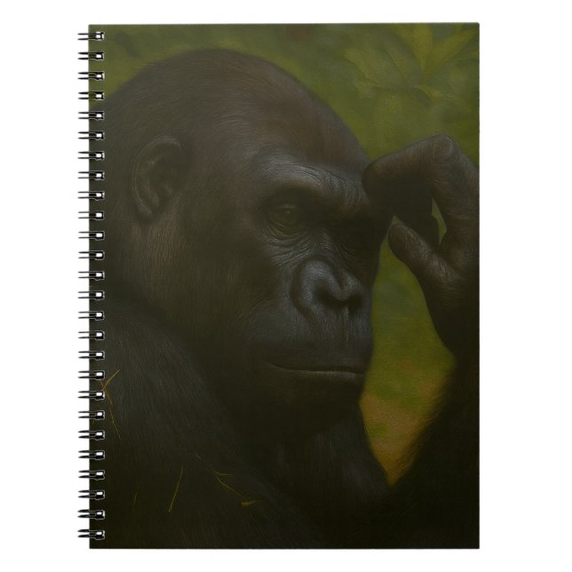 Gorilla Reflection – Thoughtful Wildlife Portrait Notebook (Front)