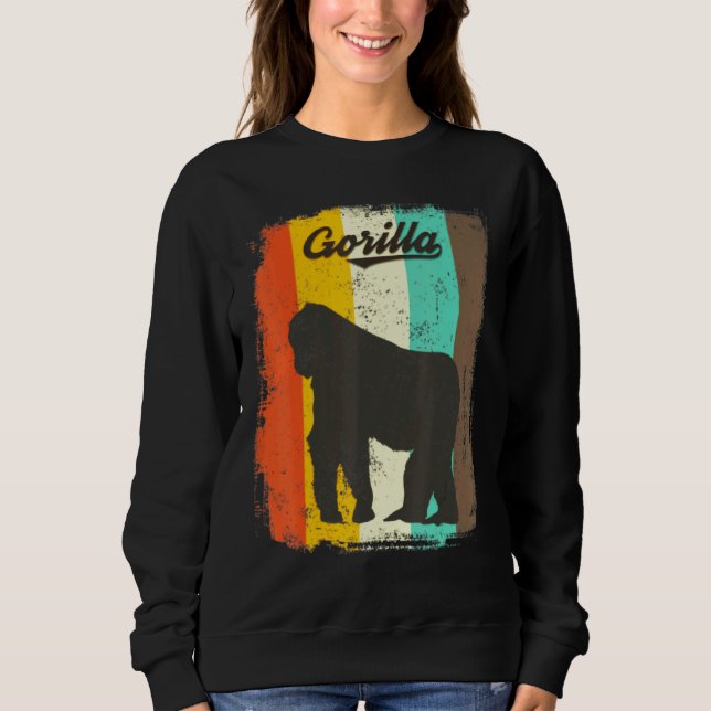 Gorilla Retro 70s Vintage Cute Animal Sweatshirt (Front)