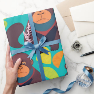 Gorilla Retro Colorful Personalized Pattern Wrapping Paper