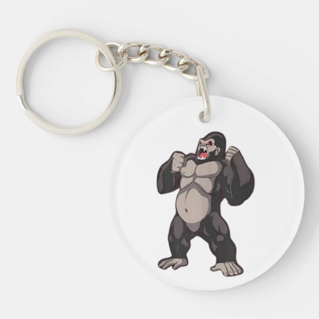 Gorilla Roaring Ape Monkey Key Ring (Front)