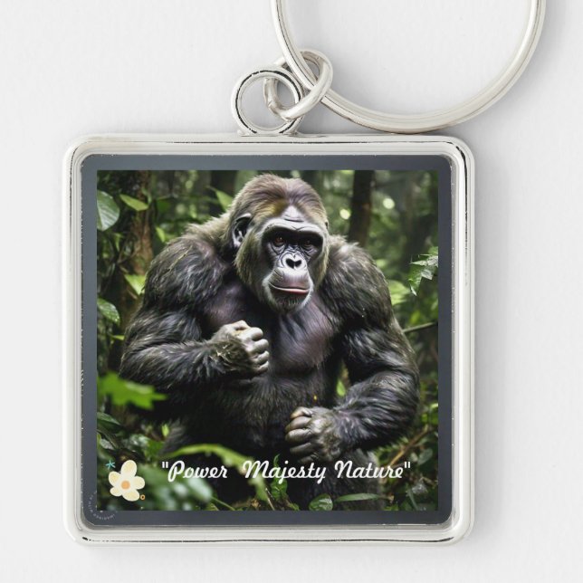"Gorilla’s Commanding Presence" Key Ring (Front)