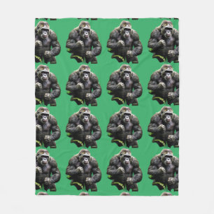 "Gorilla’s Grand Display" Fleece Blanket