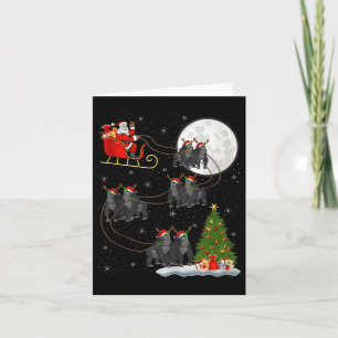 Gorilla Santa Sleigh Flying Funny Magical Christma Card