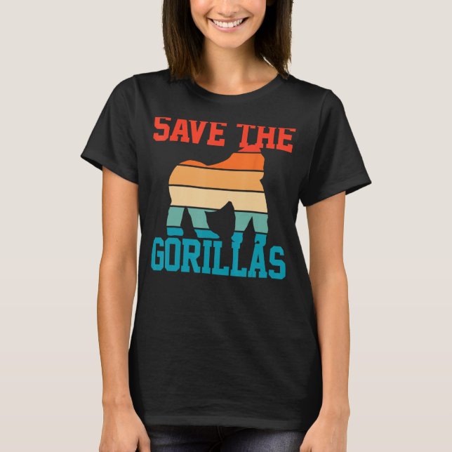Gorilla Save The Gorillas Rainforest T-Shirt (Front)
