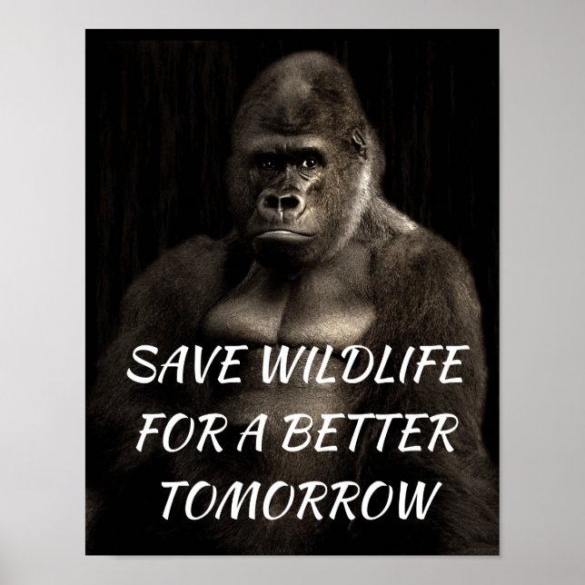 Gorilla, Save Wildlife for a Better Tomorrow Poster (Front)