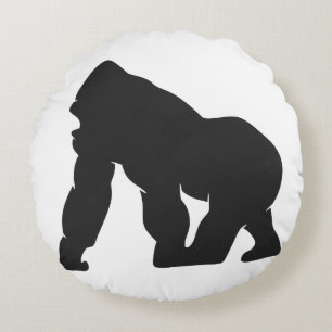 Gorilla silhouette round cushion