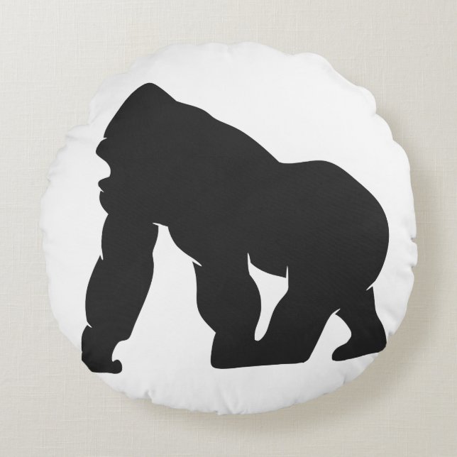 Gorilla silhouette round cushion (Front)