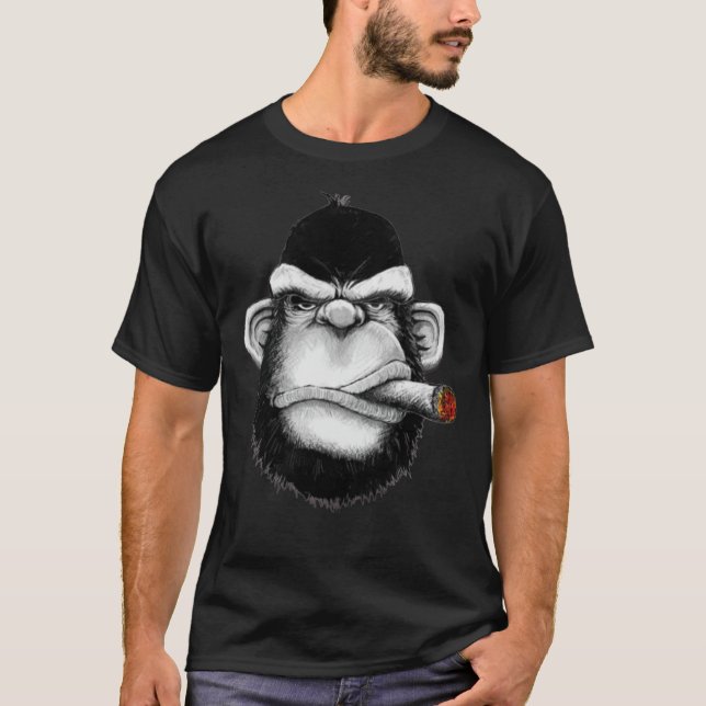 Gorilla Smoking Cigar Classic T-Shirt (Front)