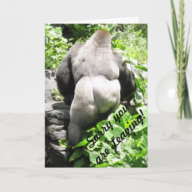 Gorilla 'Sorry you are Leaving' Greeting Card (Front)