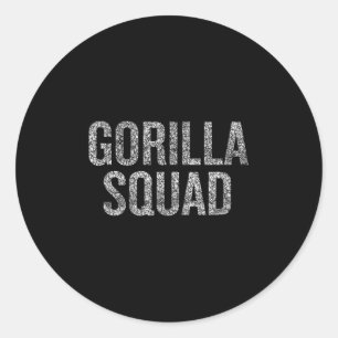 Gorilla Squad Funny Animal Lover Humour Classic Round Sticker