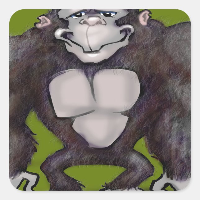 Gorilla Square Sticker (Front)