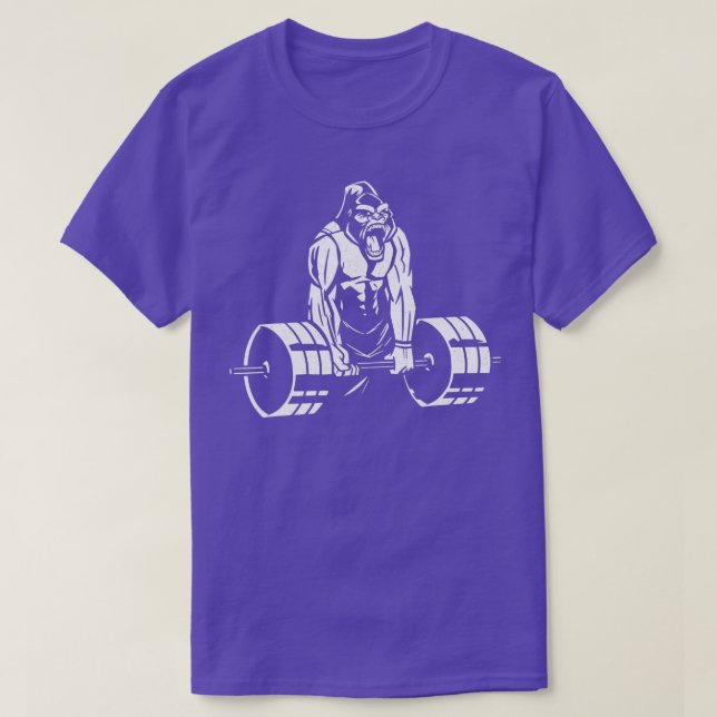 Gorilla Strength Funny Gym Bodybuilding Weightlift T-Shirt (Design Front)