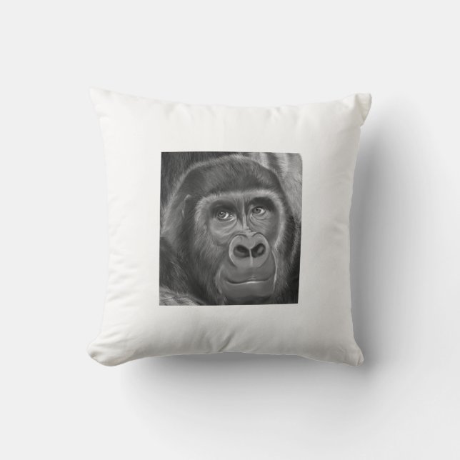 Gorilla sucking fingers Cushion2 指しゃぶりのゴリラクッション Cushion (Front)