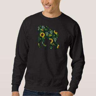 Gorilla Sunflower Girl Floral Ape Animal Hawaiian  Sweatshirt