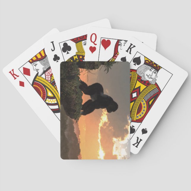 Gorilla Sunset Playing Cards (Back)