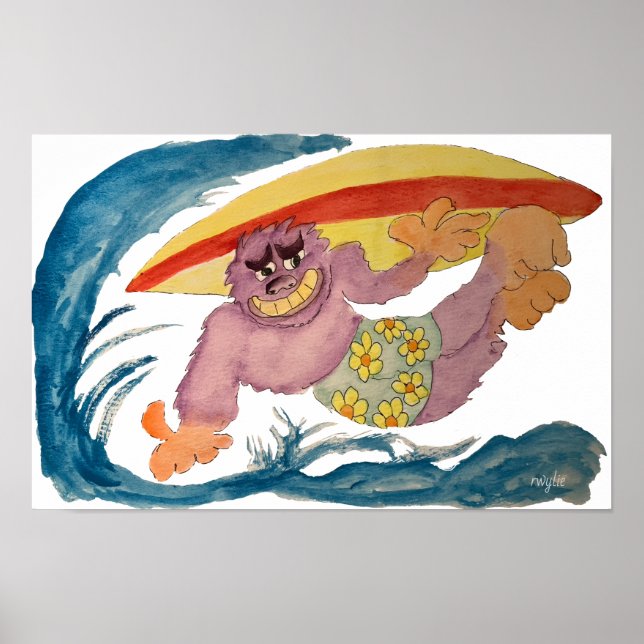 Gorilla Surfer Poster (Front)