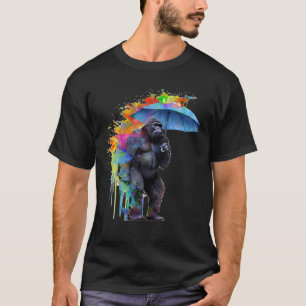 Gorilla Umbrella Artwork Colourful Animal Monkey Z T-Shirt