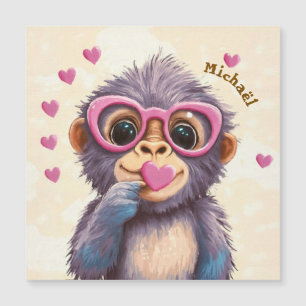 Gorilla Valentine's Day Heart Badge Kids School