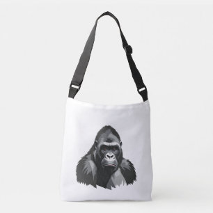 Gorilla Vector Graphic Art Portrait Animal Spirit Crossbody Bag