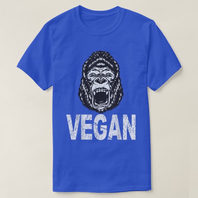 Gorilla Vegan  Vegetarian Animal Love, Eat Healthy T-Shirt (Design Front)