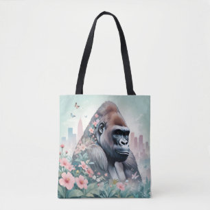 Gorilla Vintage Animal Nature Environment City Art Tote Bag