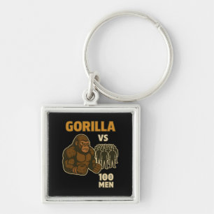 Gorilla vs 100 men epic battle key ring