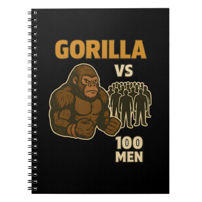 Gorilla vs 100 men epic battle notebook (Front)