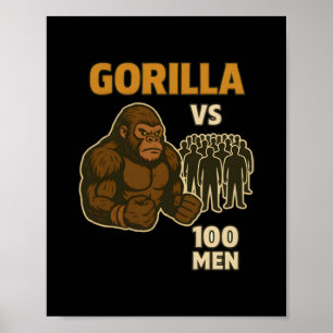 Gorilla vs 100 men epic battle poster