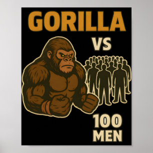 Gorilla vs 100 men epic battle poster