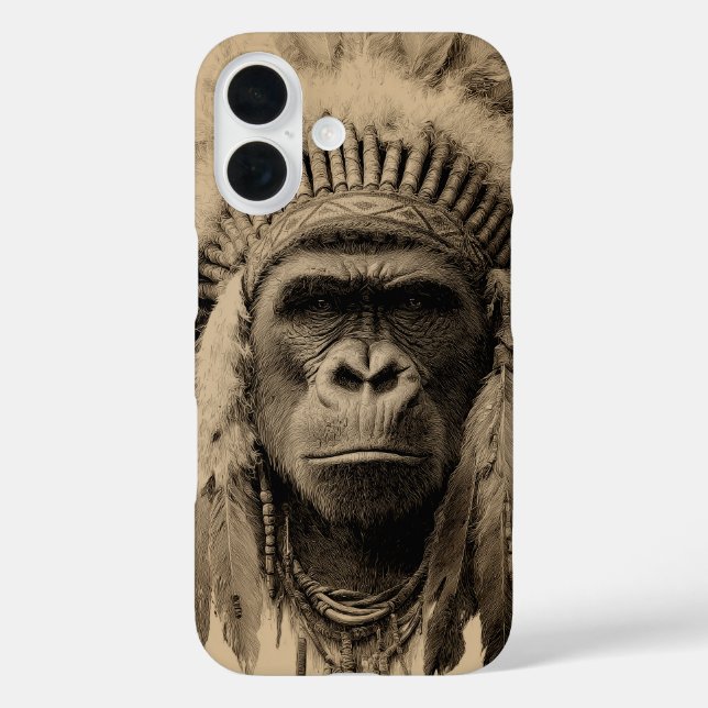 Gorilla War Bonnet Case-Mate iPhone Case (Back)