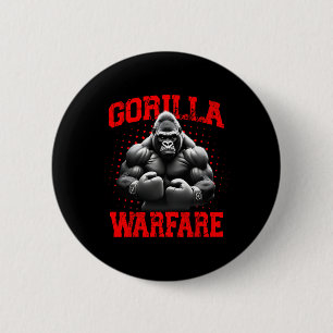 Gorilla Warfare Ape Boxing Muscular Gorilla Boxer 6 Cm Round Badge
