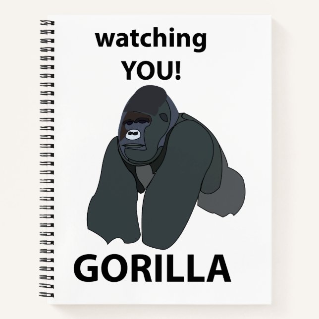 Gorilla Watching You Funny Gorilla Notebook (Front)