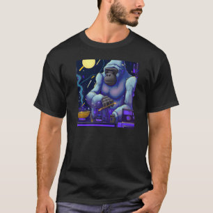 Gorilla Watercolor Cyberpunk Blueprint Vintage Clo T-Shirt