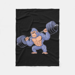 Gorilla Weightlifting Fitness Gym Training Bodybui Fleece Blanket