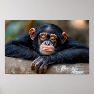 Gorilla Wild Animal Relaxing Portrait Poster