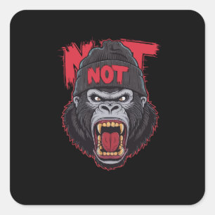 Gorilla Wild monkey Square Sticker