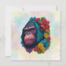 Gorilla with a Splash of Flowers