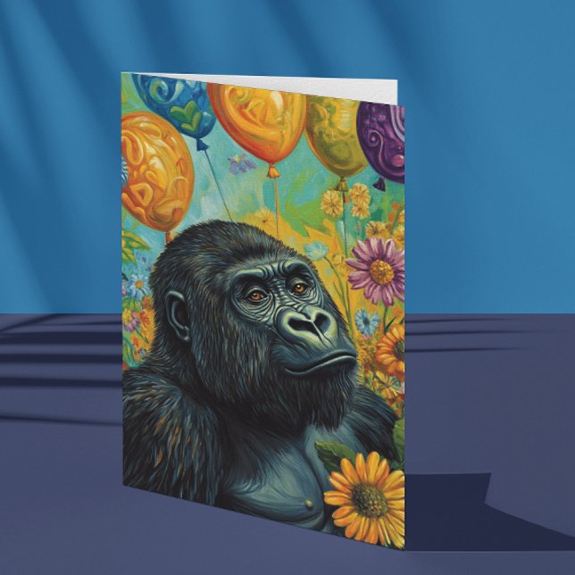  Gorilla with Balloons Card (Creator Uploaded)