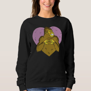gorilla with heart graphic for men women children sweatshirt