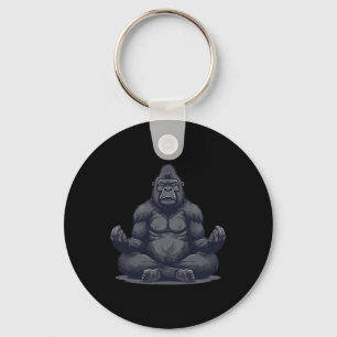 Gorilla Yoga Relax Silverck Gorilla _1 Key Ring