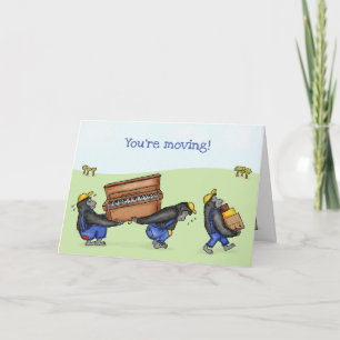 Gorillas funny moving house new home card