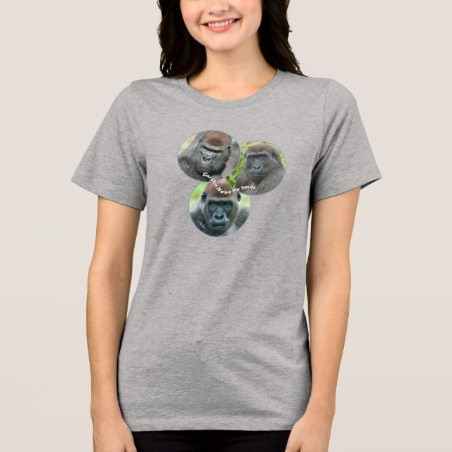 Gorillas Make Me Smile Tri-Blend Shirt (Front)